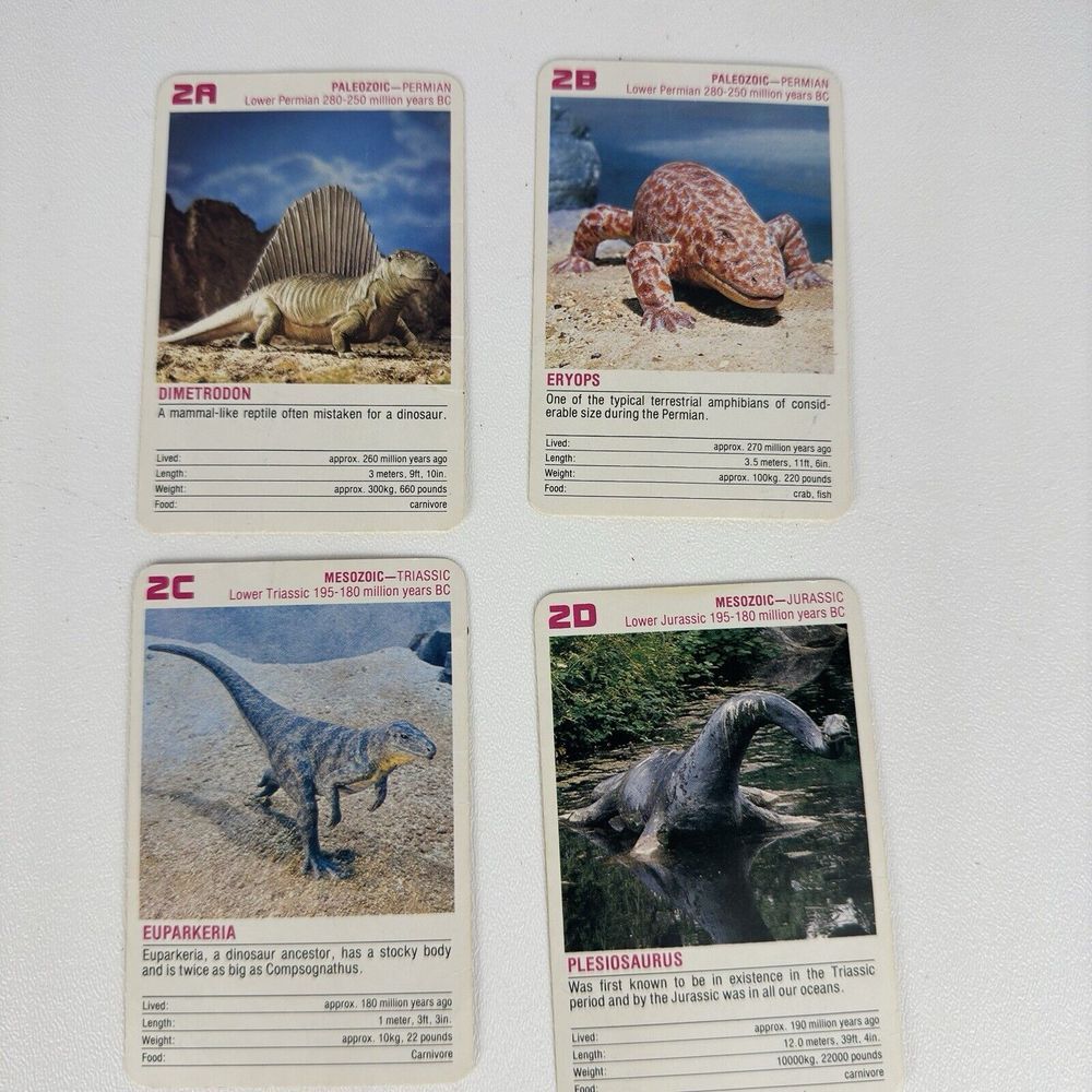 Vintage FX Schmid Animal Rummy Card Game Dinosaurs Prehistoric Animals COMPLETE - Picture 8 of 16